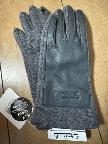 새상품 에네스베 천연 가죽 여성용 장갑 네이비 그레이