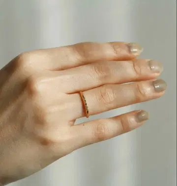 ecru 슬림 오벌 반지 k10 11호