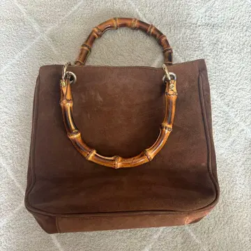 MAURIZIO TAIUTI Bamboo Handle Bag 스웨이드