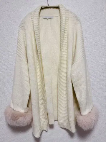 MERCURYDUO 아이보리 퍼 가디건 F