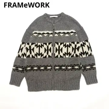 FRAMeWORK 자카드 ZIP 가디건 그레이 프레임워크