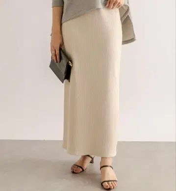 [새상품급] RIVE DROITE 리브컷 타이트 스커트 에크루 40