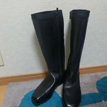 fitfit 블랙 롱 부츠 사이드 지퍼 부착