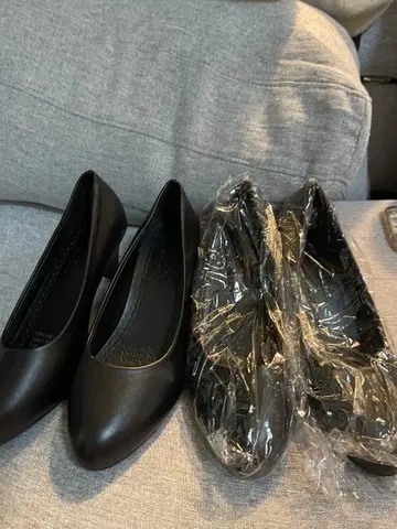미사용 블랙 하이힐 2족 세트 23.5cm