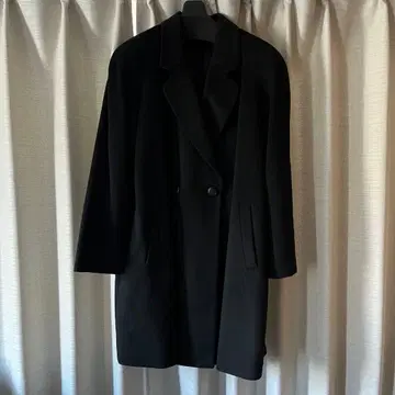 새상품급 캐시미어 100% 블랙 여성용 체스터 코트 11AR