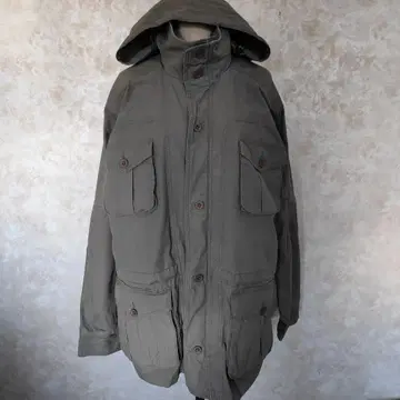 그레이 후드 부착 밀리터리 자켓