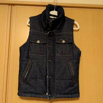 다크 데님 슬리브리스 다운 자켓 남녀 공용 사이즈 S joyRich