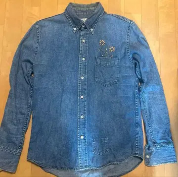 레미레리프 데님 셔츠 플라워 스터드 S 사이즈