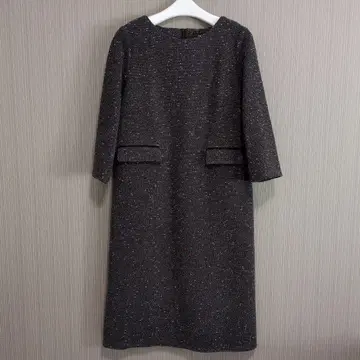 UNTITLED 7부 소매 무릎 기장 원피스 다크 그레이