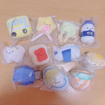 닛코리노 가챠 봉제 인형 세트 묶음 판매 빵 이빨 탈것