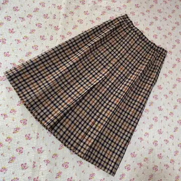 닥스 체크 롱 플리츠 스커트 W64 기장 70 가을/겨울 울 DMW