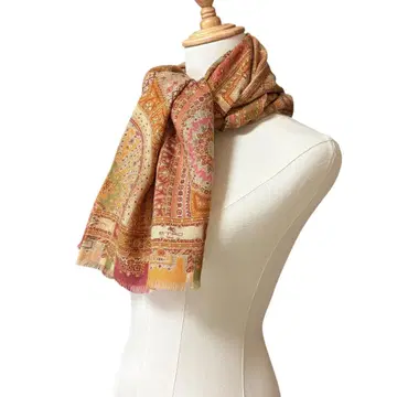 에트로 ETRO 대형 스톨 페이즐리 실크 울 하자품