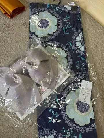 꽃무늬 유카타 오비 세트 M 사이즈