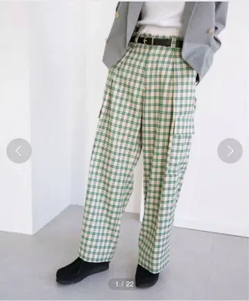 SLOBE citron. 체크 카고 팬츠 36