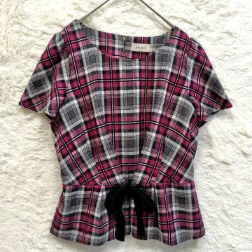 Aylesbury 반팔 상의 리본 체크 무늬 일본제 9