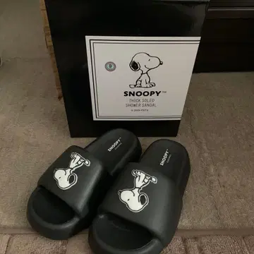 스누피 통굽 샤워 샌들 블랙 M