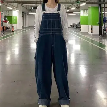 데님 오버롤 루즈 핏