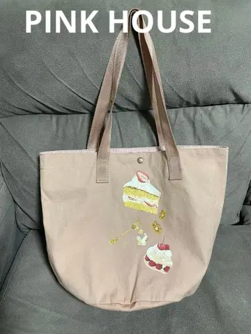 레어 새상품급 PINK HOUSE 핑크하우스 디저트 프린트 토트백