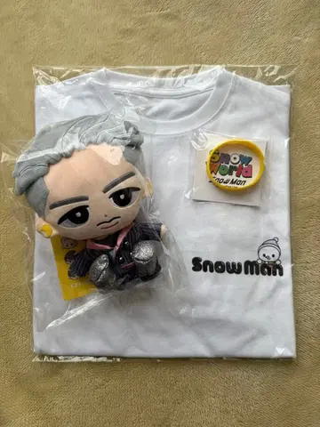 [ 이와모토 히카루 ] Snow Man 티셔츠와 봉제 인형 세트