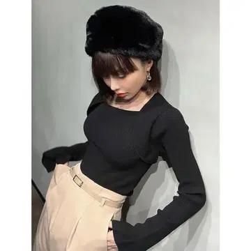 eimyistoire 페이크 볼레로 니트 블랙