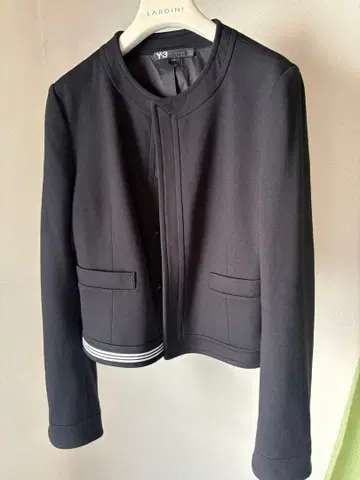 Y-3 노카라 자켓 S 블랙 쓰리 스트라이프