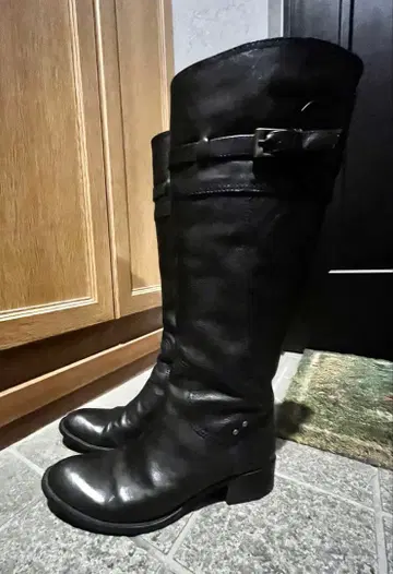 cavacava 사바사바 가죽 천연 가죽 롱 부츠 버클 벨트