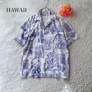 HAWAII 알로하 셔츠 반팔 여행 캐주얼 올 패턴