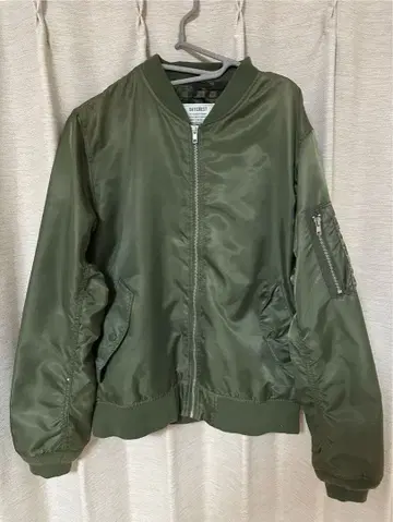 BAYCREST MA-1 스타일 자켓 올리브 그린 L 사이즈