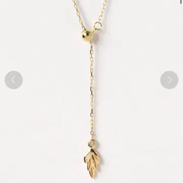 agete K10 리프 모티브 다이아몬드 목걸이