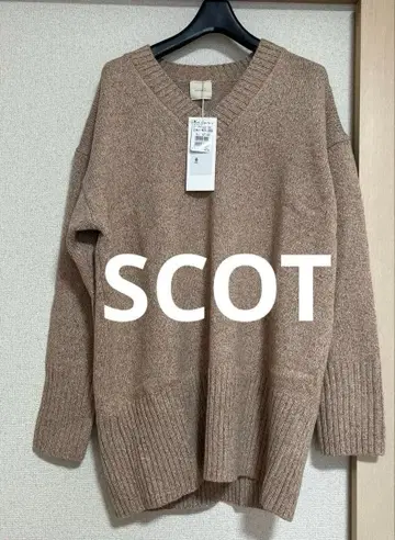 스콧 클럽 니트 M 새상품 핑크