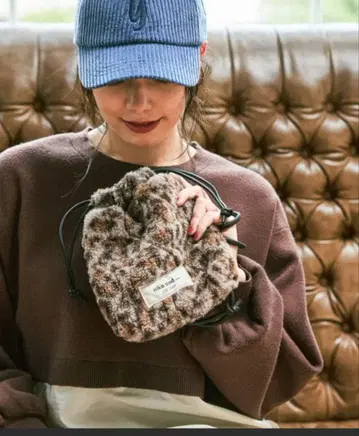 새상품 nico and - 오리지널 퀼트 복조리 숄더백 레오파드