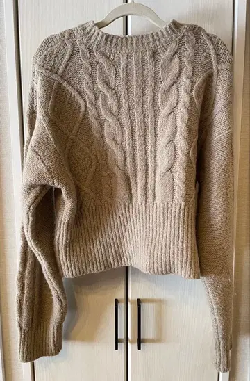 FRAMe WORK 베이지 케이블 짜임 긴팔 니트 free 사이즈