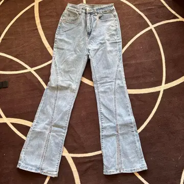 부츠컷 데님 플레어 데님 라이트 블루