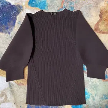 새상품 야마다야 Aga 다크 퍼플 리브 니트 38