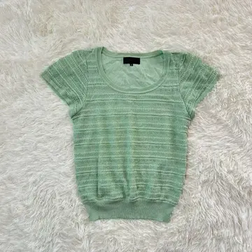 UNTITLED 니트 베스트 그린 반팔 비침 썸머 니트 M 상당 2