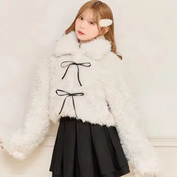 아프레 주르 리본 샤기 블루종