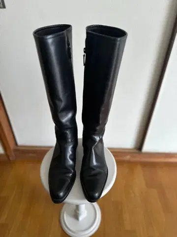 랄프 로렌 블랙 롱 부츠 사이드 지퍼 부착