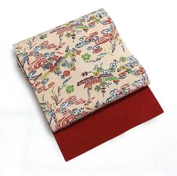 컨디션 최상 크레이프 원단 형염 나고야 오비 순수 실크