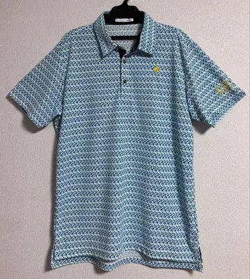 [ 새상품급 ] 르꼬끄 스포르티브 기하학 패턴 골프 피케 셔츠 블루 LL