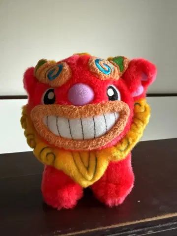 오키나와 시사 빨간 사자 봉제 인형