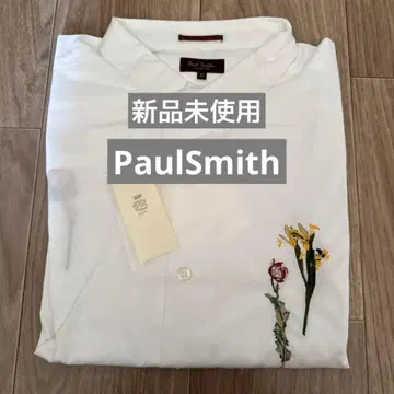 미사용 새상품 Paul Smith 자수 화이트 셔츠 XL