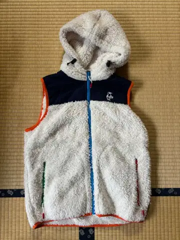 CHUMS 플리스 베스트 L 화이트/네이비