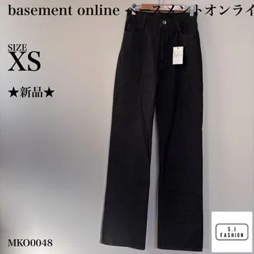 베이스먼트 온라인 청바지 플레어 데님 팬츠 블랙 XS