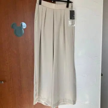 야마다야 Aga 스콧 클럽 베이지 와이드 팬츠 플리츠 포함