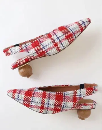 JAGGAR 체크 무늬 슬링백 펌프스