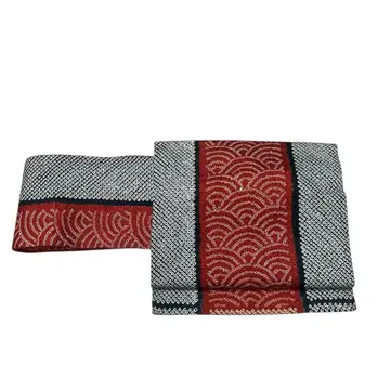 총무늬 청해파 순수 실크 나고야 오비