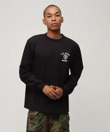 U.S. ARMY AVIREX 블랙 긴팔 셔츠