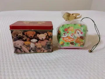 테디베어 쿠키 빈 캔 하우스텐보스 칩과 데일의 큐브형 파우치