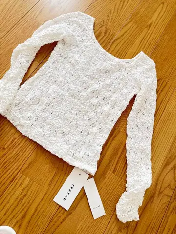 FRAY I.D 화이트 레이스 상의