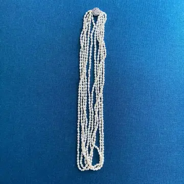 화이트 펄 목걸이 5연